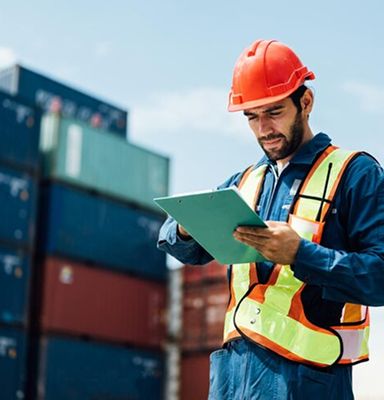 Forklift loading containers